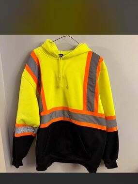 Golden Elephant High Visibility Reflective Safety Hoodie Neon Yellow Workwear